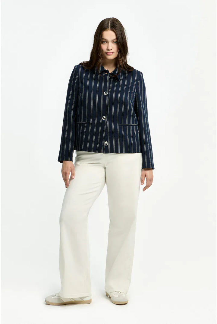 Navy Vest met Krijtstreep