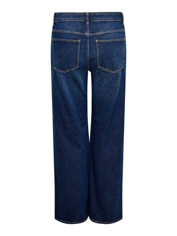 Donkerblauwe Wide Leg Jeans