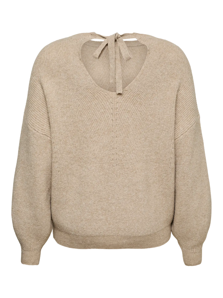 Beige Trui met Rugstrik