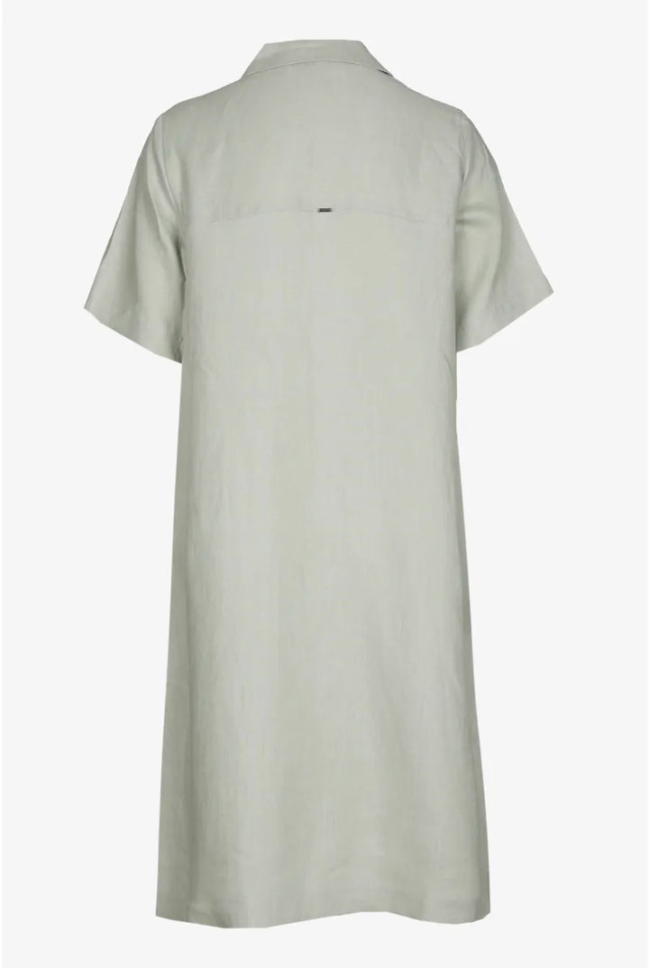 Linnen Jurk met Zakken in Lichtgroen