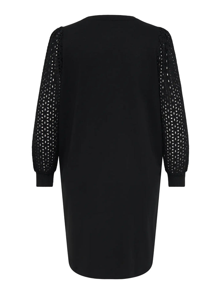 Zwarte Jurk met Broderie