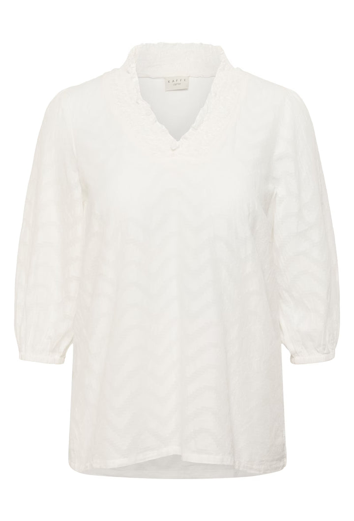 Luftige Bluse mit Zickzack-Muster und Rüschen