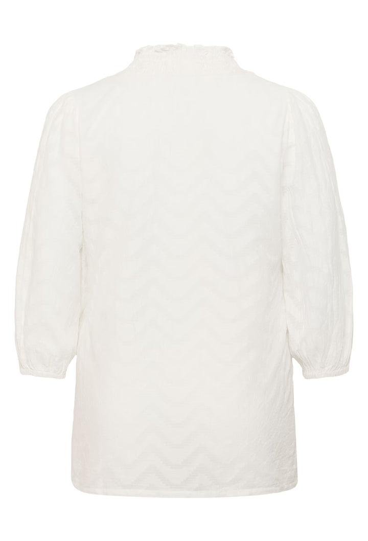 Luftige Bluse mit Zickzack-Muster und Rüschen