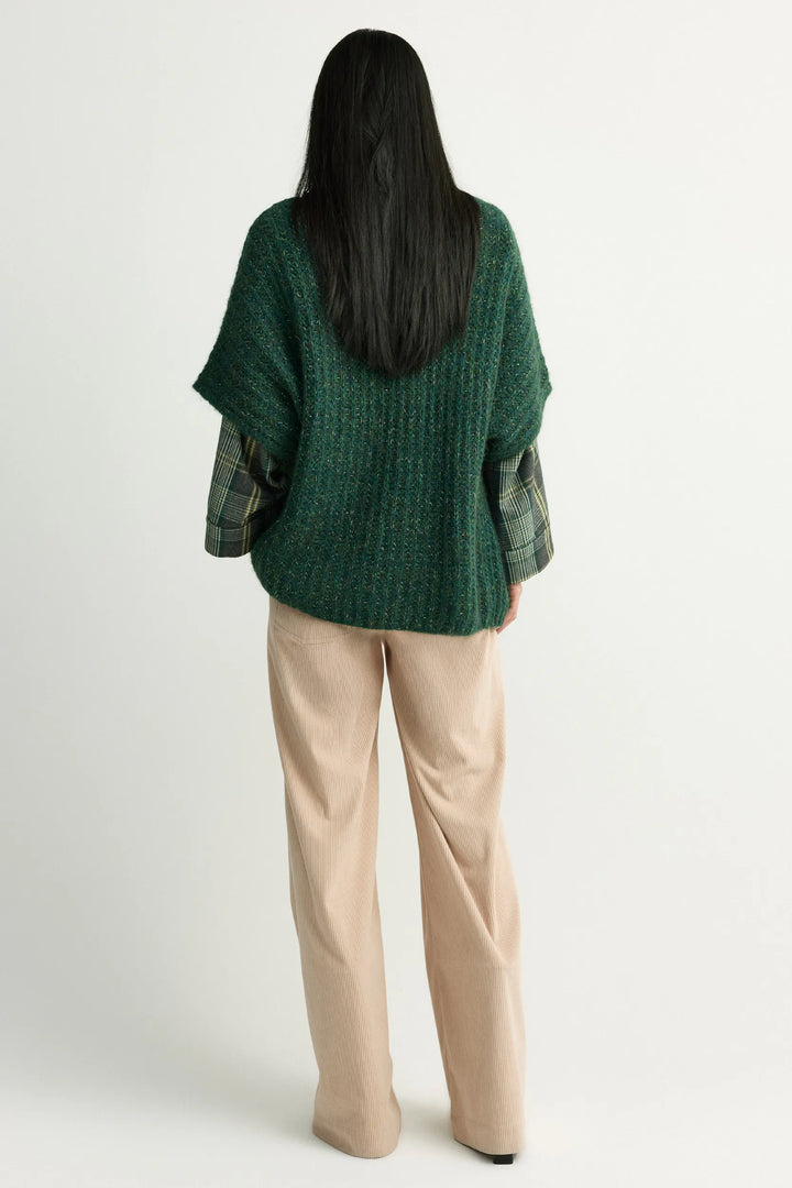 Groene Mohair Cardigan met Alpaca