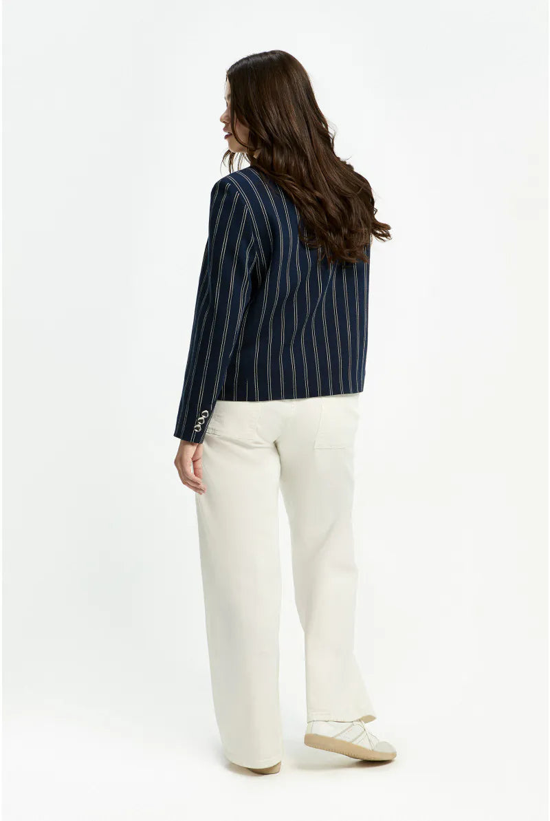 Navy Vest met Krijtstreep