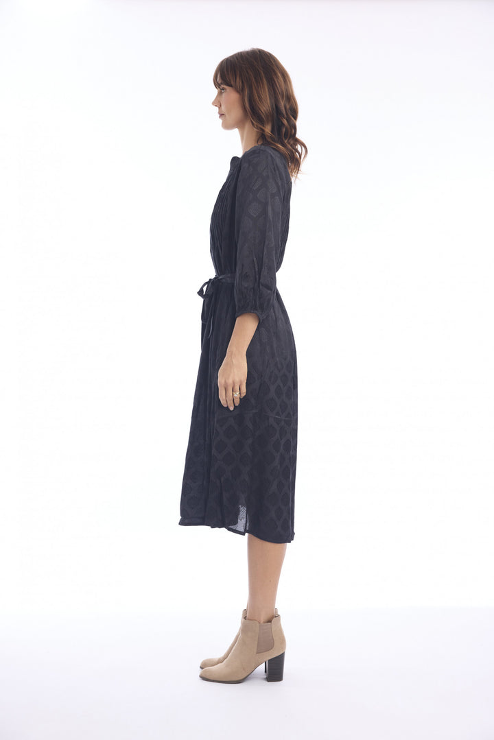 Zwarte Elegante Midi Jurk