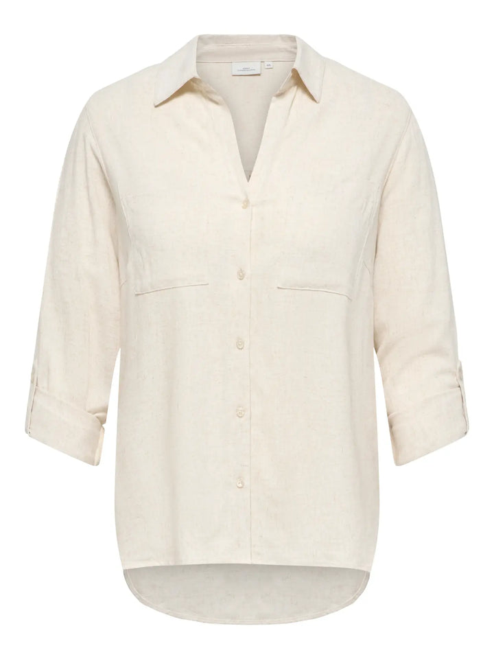 Ecru Blouse Linnenlook