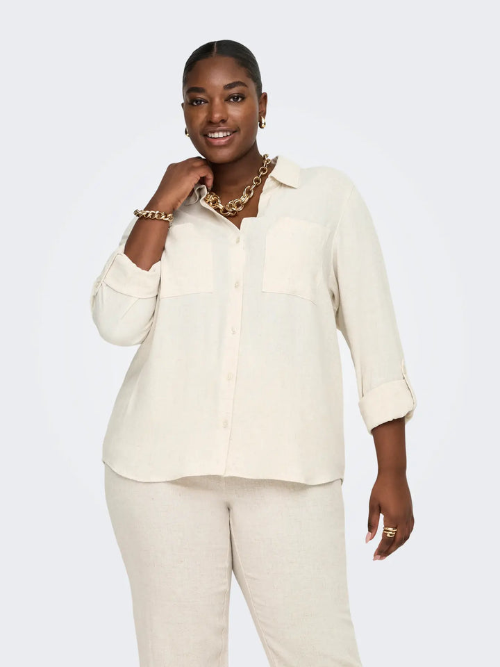 Ecru Blouse Linnenlook