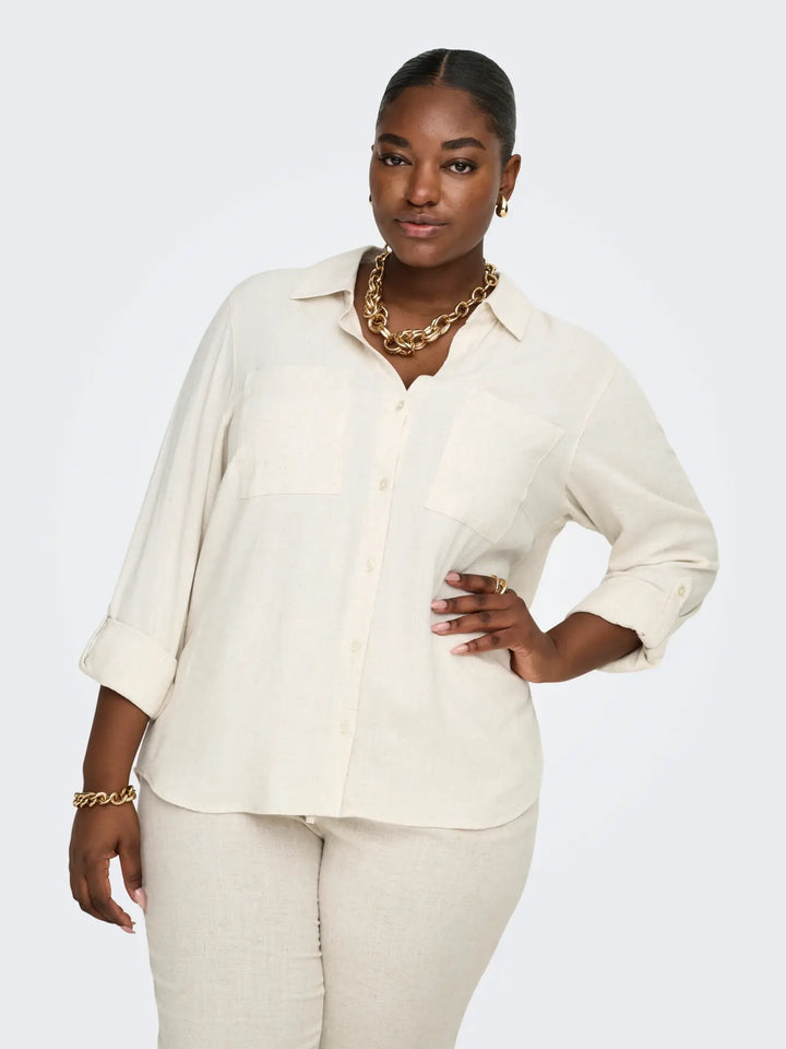 Ecru Blouse Linnenlook