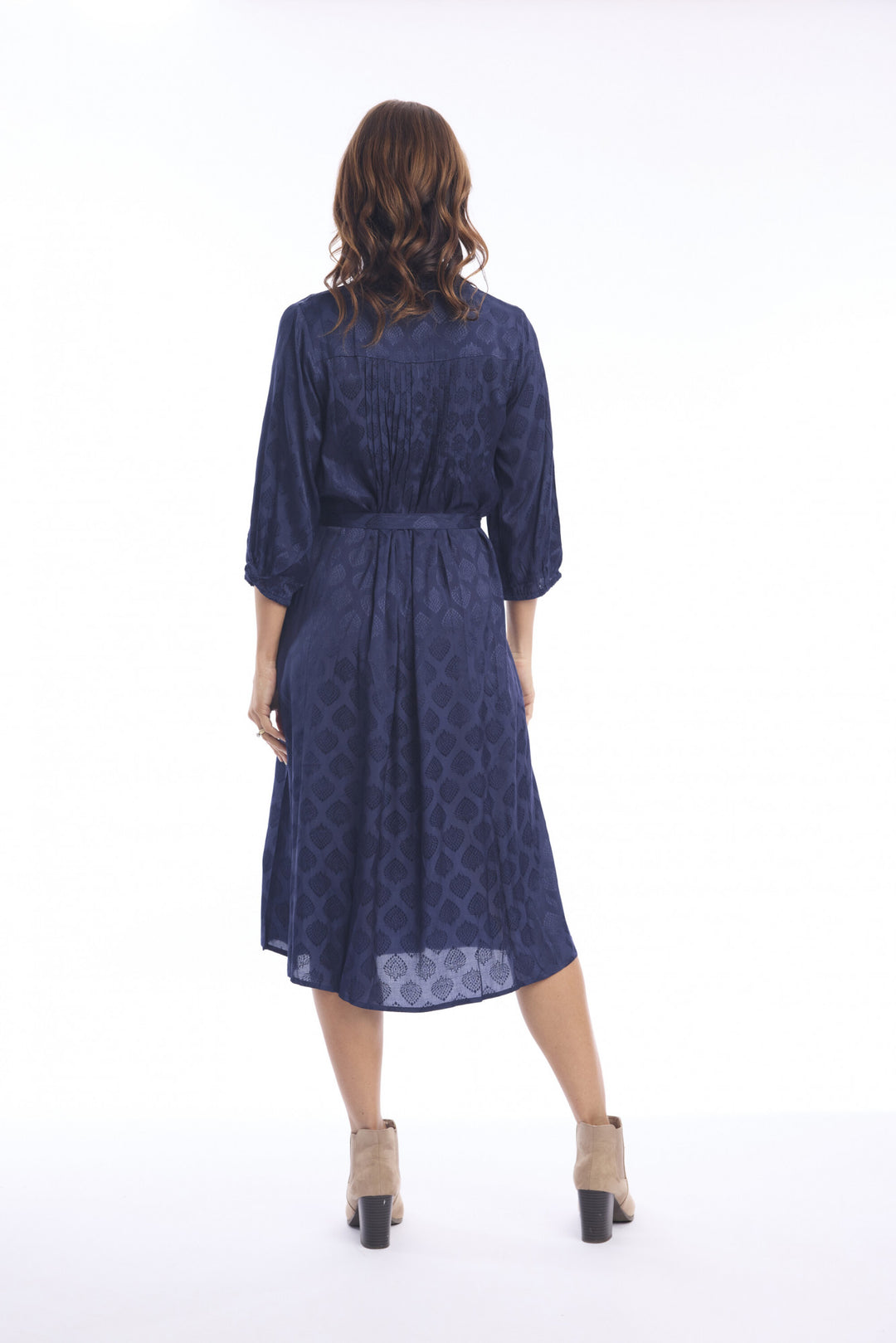 Donkerblauwe Elegante Midi Jurk