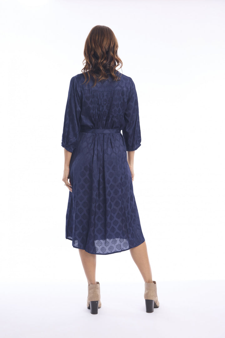 Donkerblauwe Elegante Midi Jurk