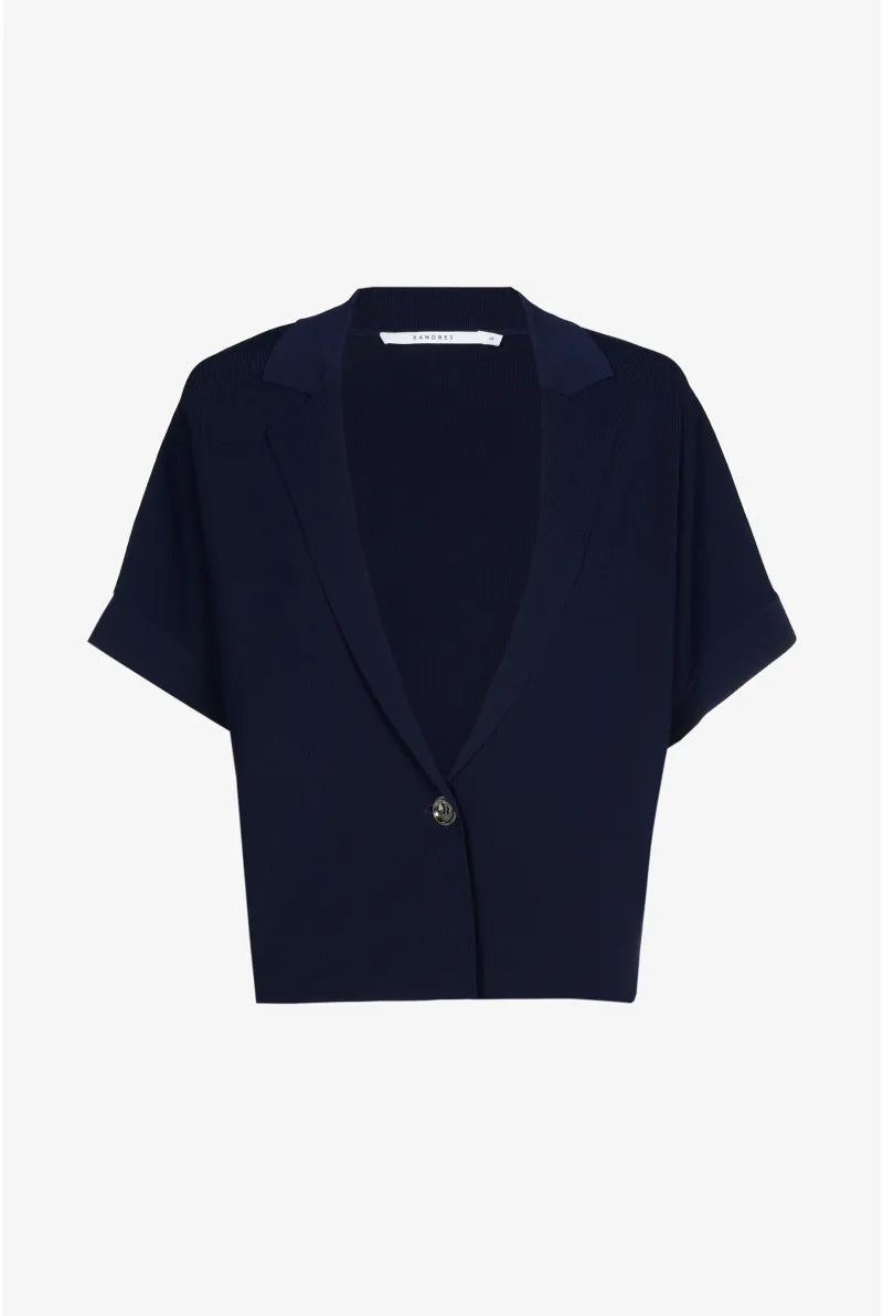 Navy korte Blazer met Revers