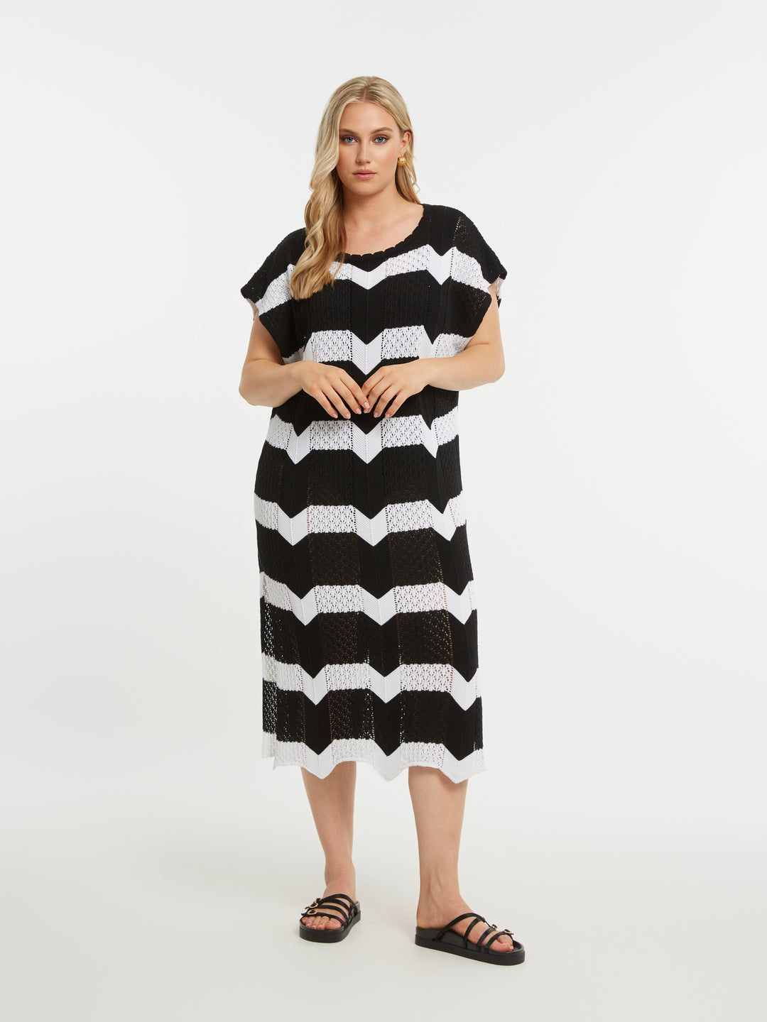 Gehaakte Zwart Witte Jurk