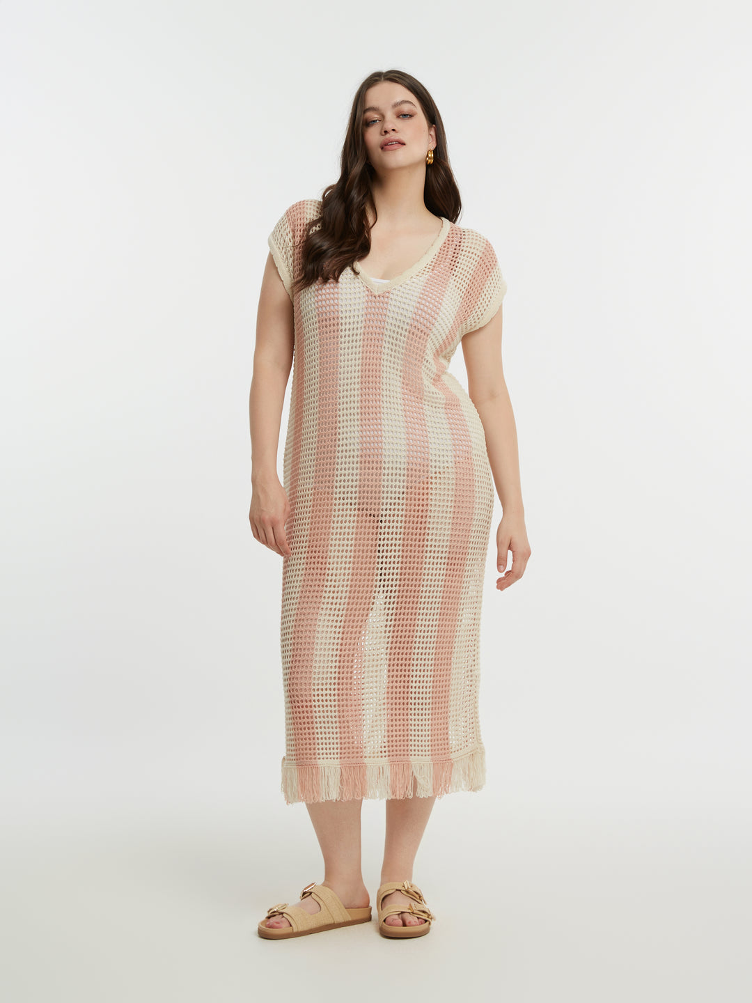 Gehaakte Maxi Jurk Met Franjes