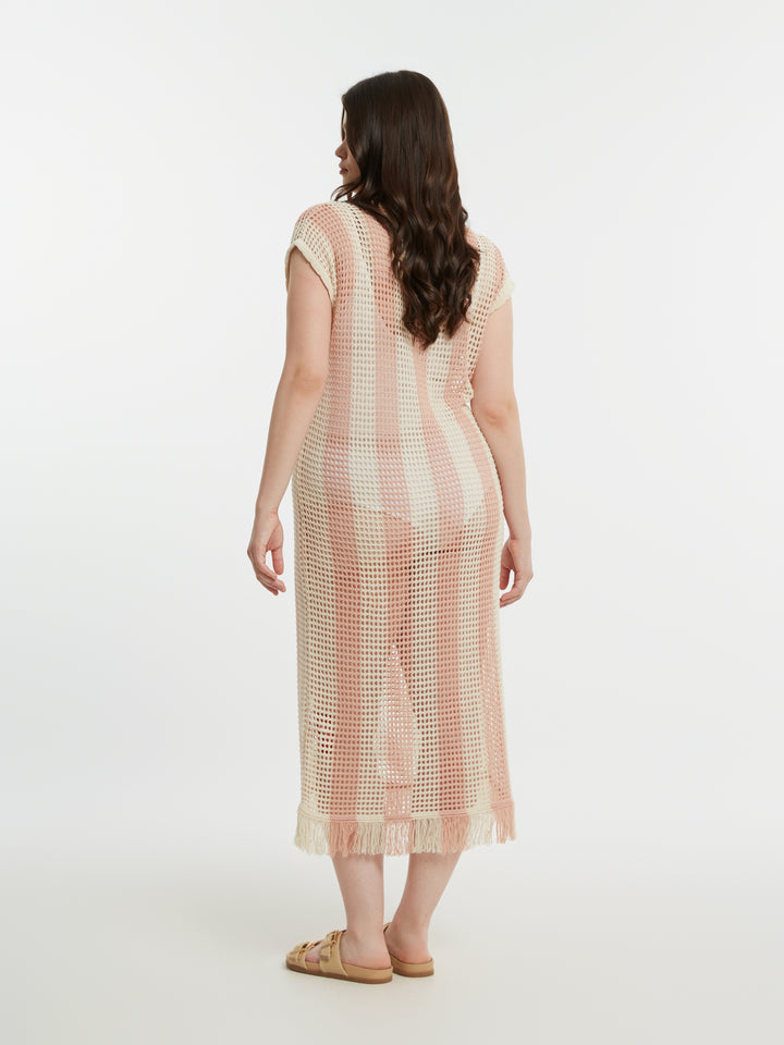 Gehaakte Maxi Jurk Met Franjes