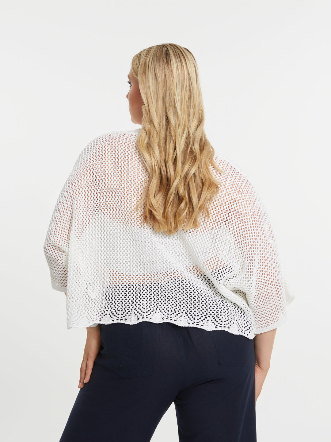 Witte Gehaakte Korte Vest