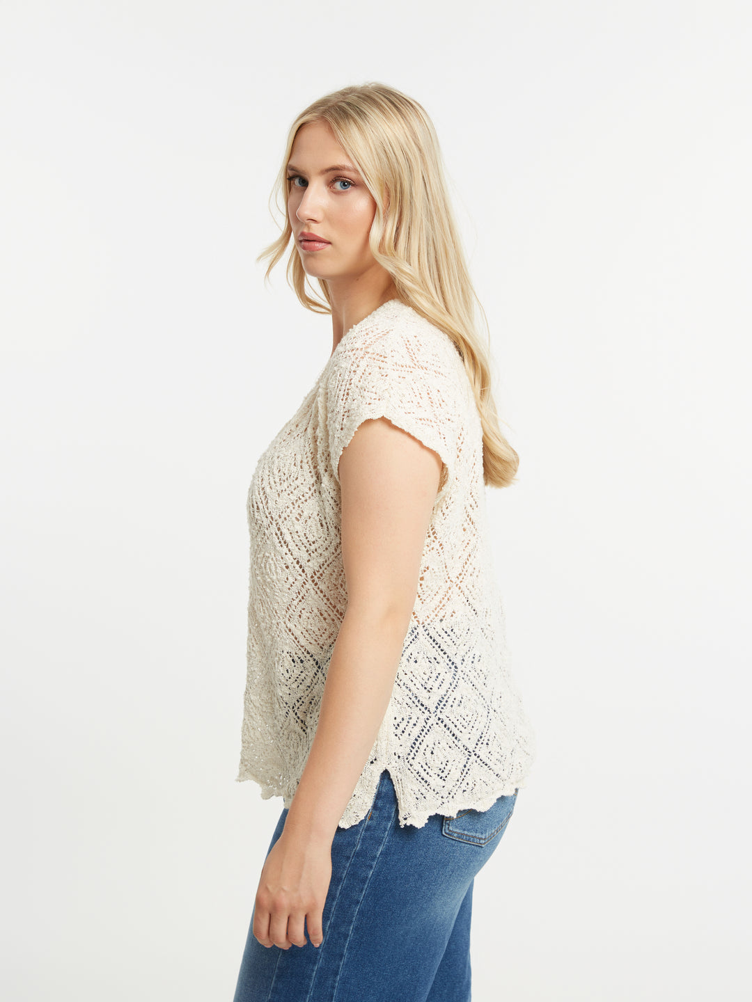 Gehaakte Ecru Top