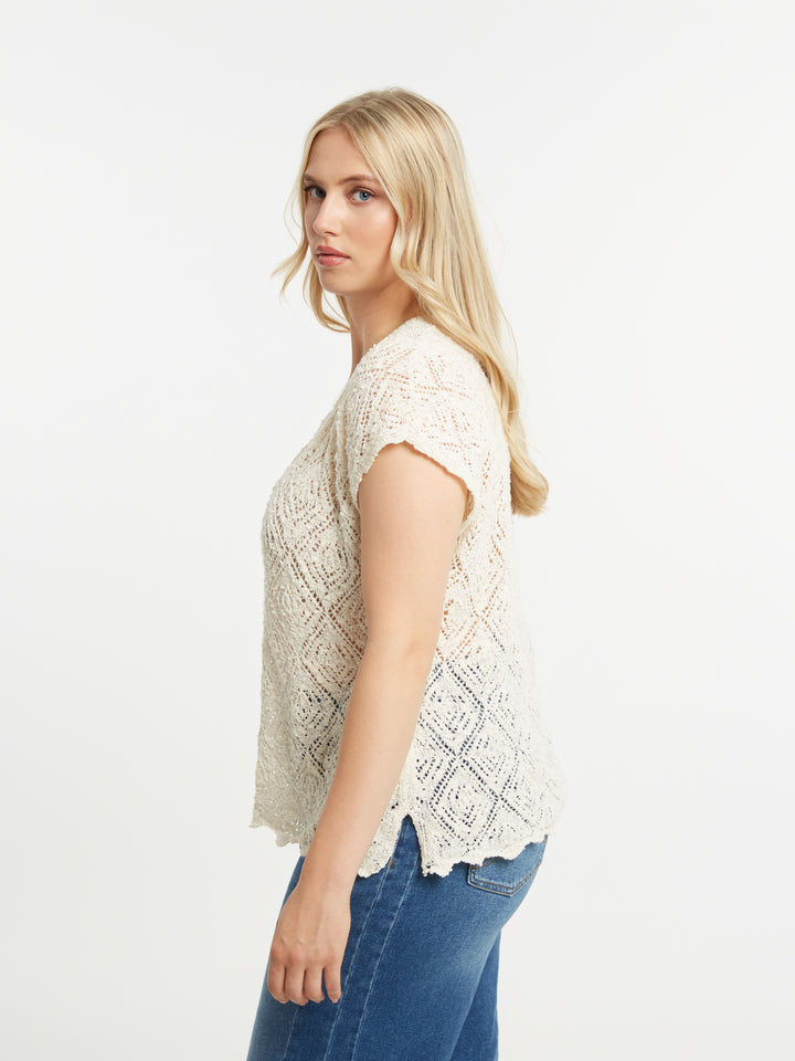 Gehaakte Ecru Top