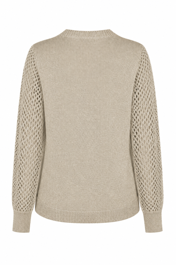 Zandkleurige Trui Met Lurex