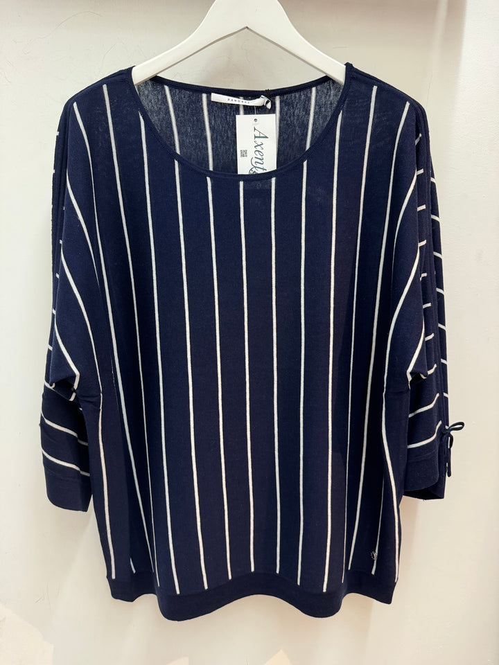 Gestreept Zijden Truitje Met Verstelbare Mouwen