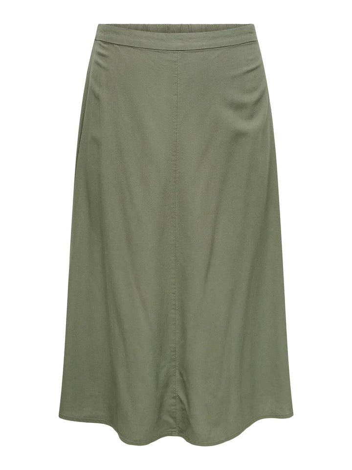 Kaki soepele midi-rok