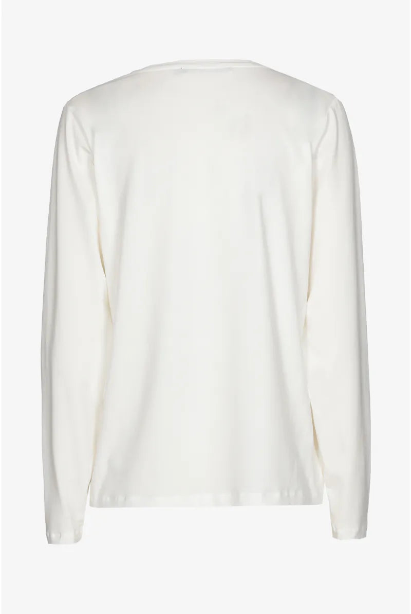 T-shirt met V-hals en Lange Mouwen