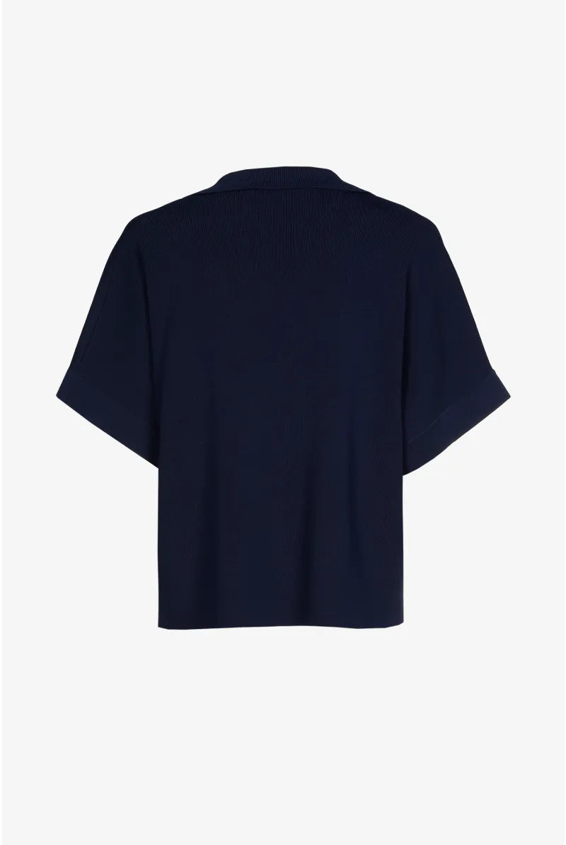 Navy korte Blazer met Revers