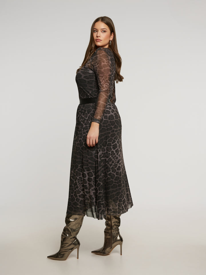 Plus Size Tüllrock mit Leopardenmuster