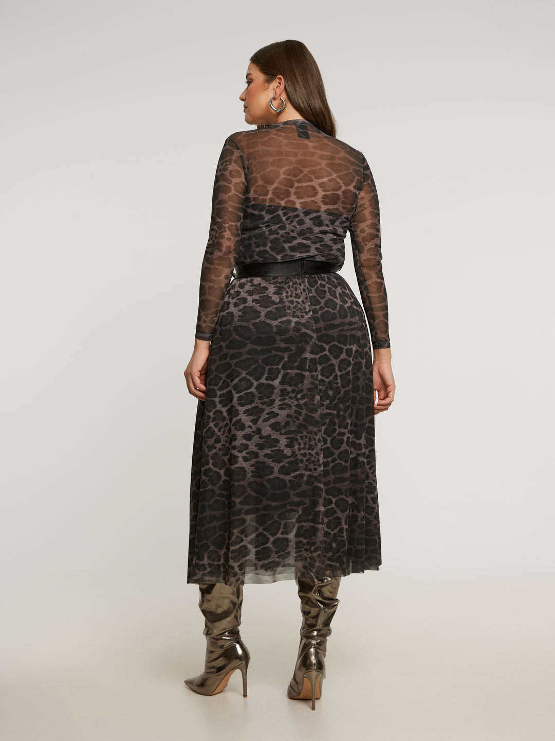 Plus Size Tüllrock mit Leopardenmuster