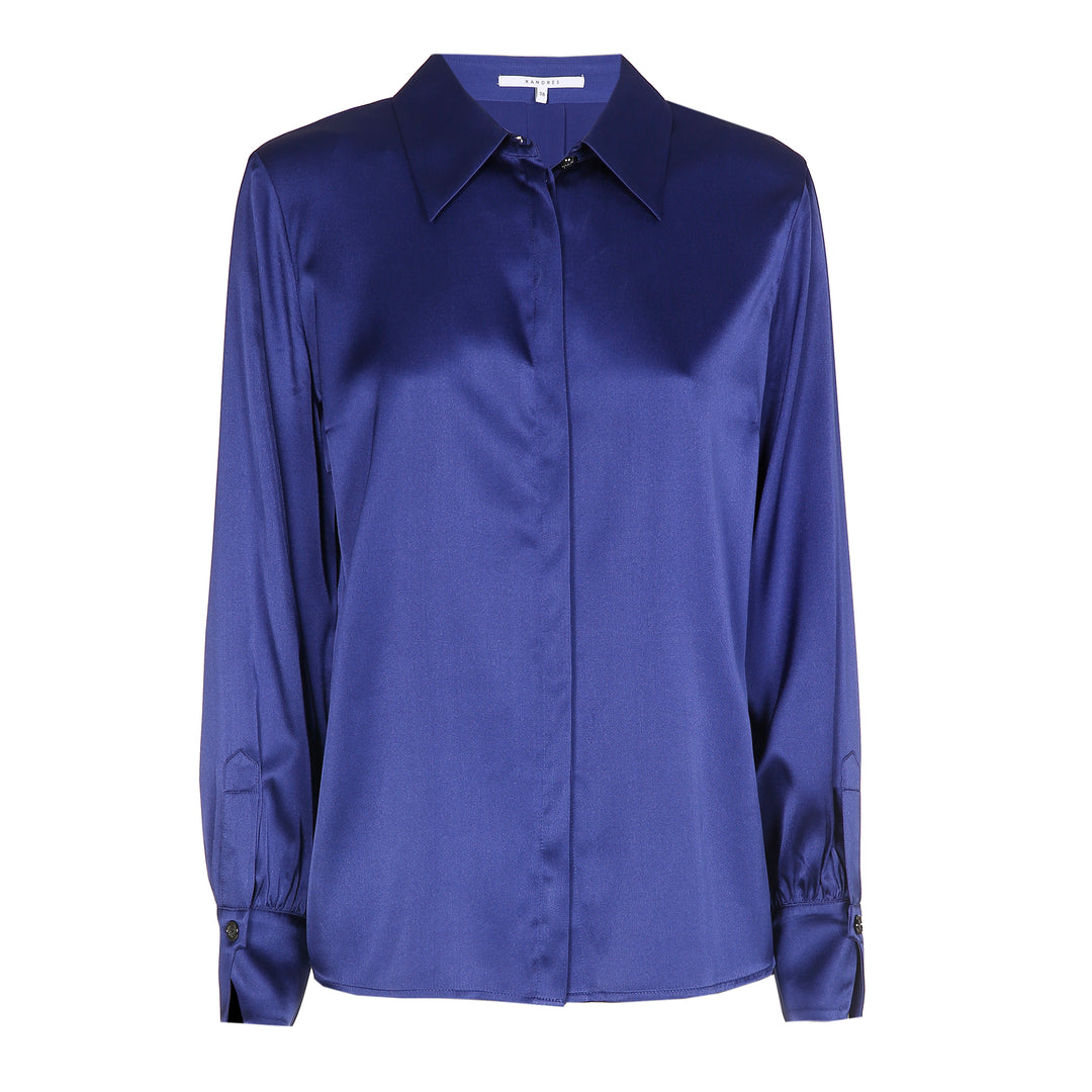 parker blue silk blouse 
