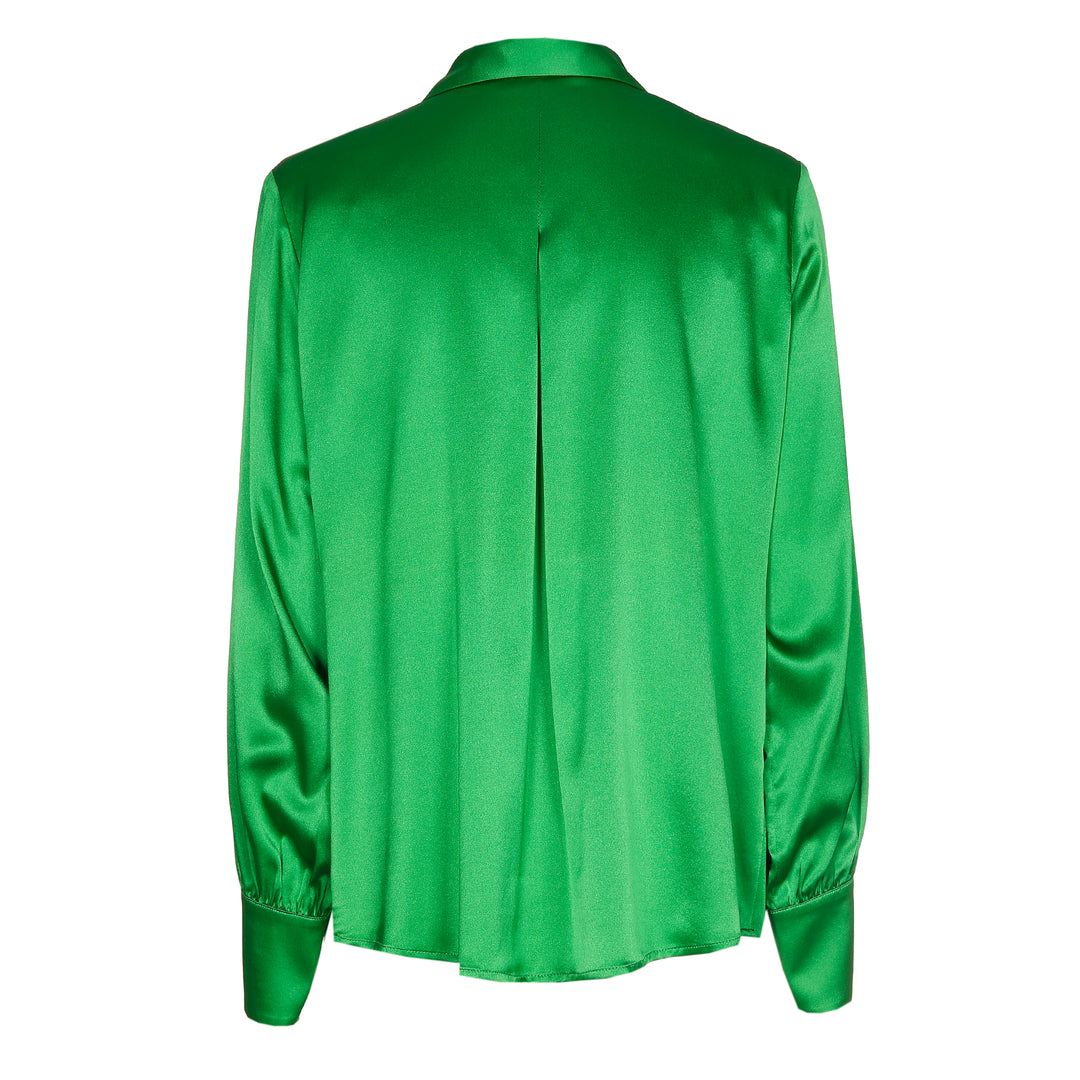 irish green silk blouse 