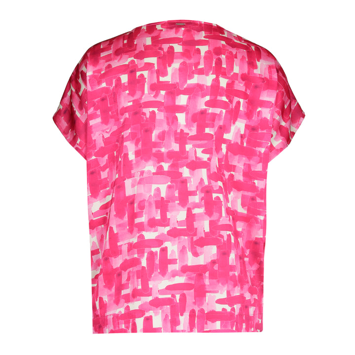 satijnen shirt met hot pink print-xandres-
