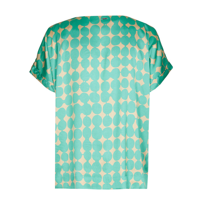 satijnen blouse met fresh mint print-xandres-