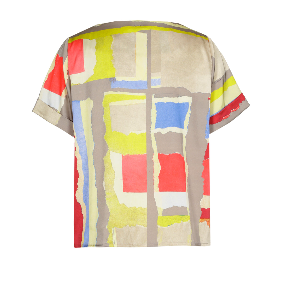 Prachtige Satijnen Multicolor Blouse | Grote Maten Mode bij Axent