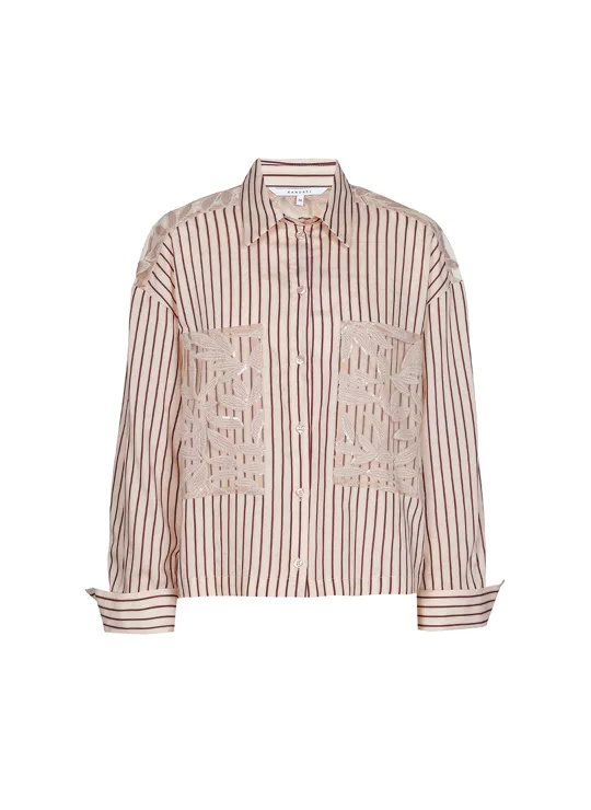 Gestreepte Blouse Kantdetail - Capsulecollectie