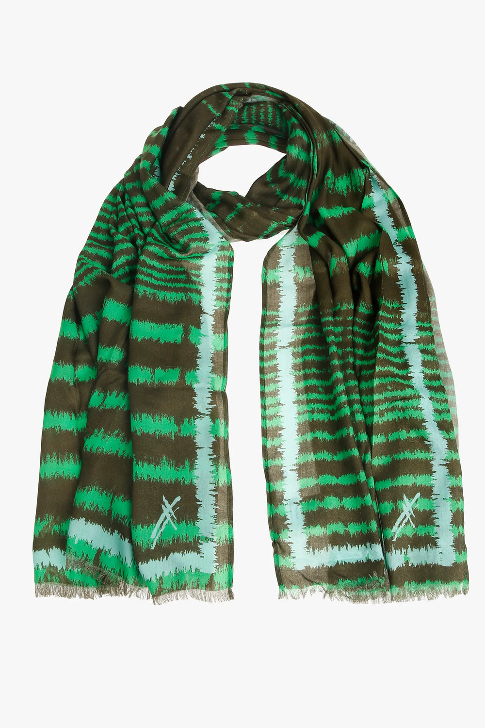sjaal van zacht modal-xandres-fine-line-scarf-groen