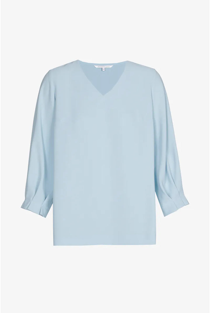 Lichtblauwe Blouse met V-hals