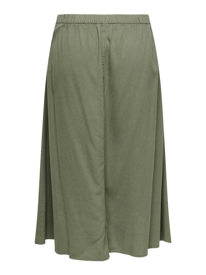 Kaki soepele midi-rok