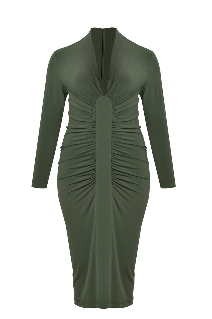 Edles Plus Size Midikleid mit schmeichelnden Falten