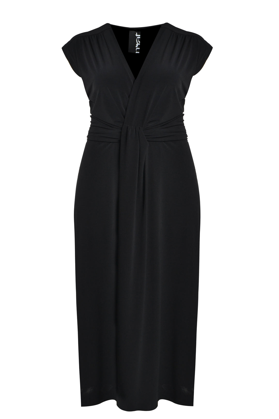 Schwarzes Maxikleid mit Knopfdetail