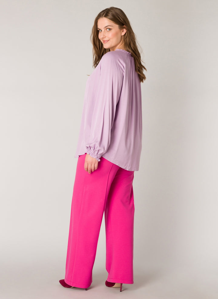 violet blouse met lange mouw