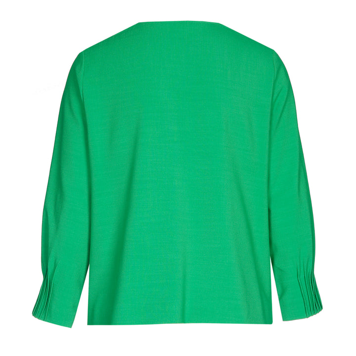 Irish green blouse van Milano crêpe-xandres-HAJSIE-groen