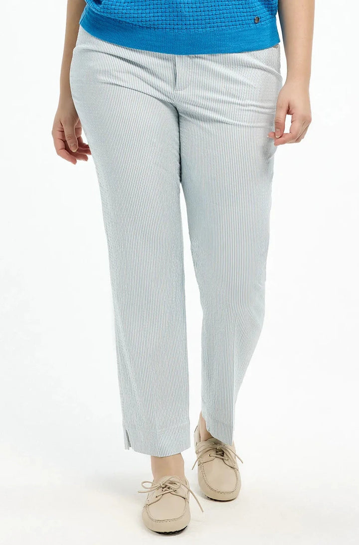 Gestreepte rechte broek blauw-wit