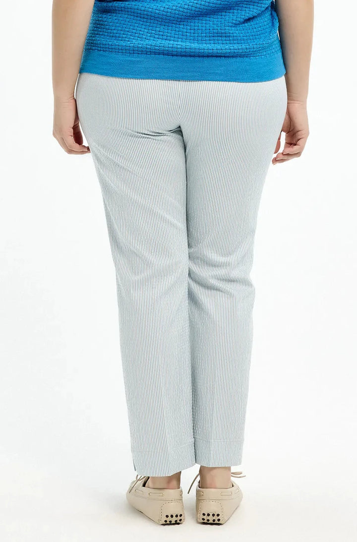 Gestreepte rechte broek blauw-wit