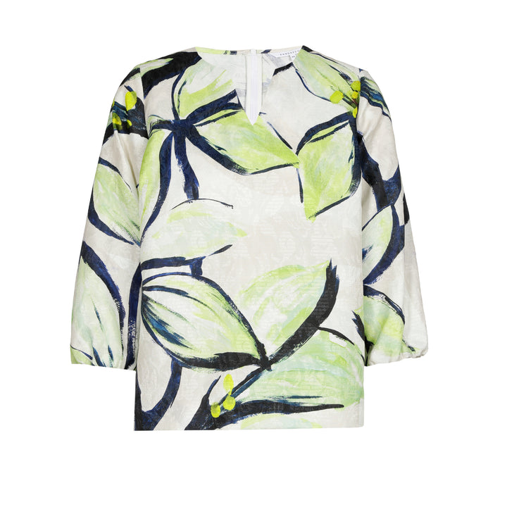 Elegante Blouse Met Botanische Print | Grote Maten Mode bij Axent