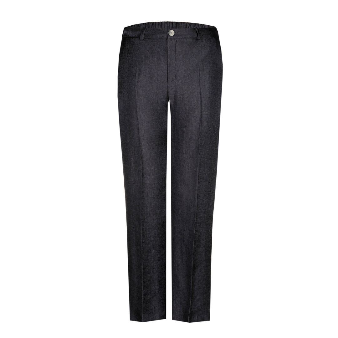 Broek In Navy Met Glanzende Finish | Grote Maten Mode bij Axent