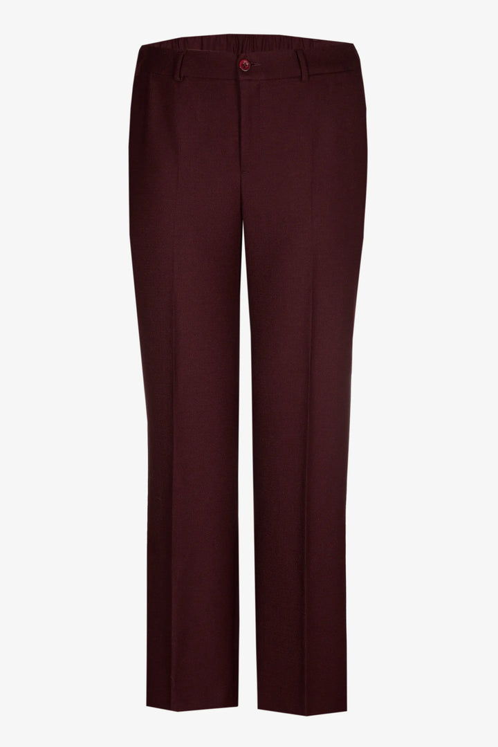 Geklede Broek Met Wijde Pijpen Wijnrood