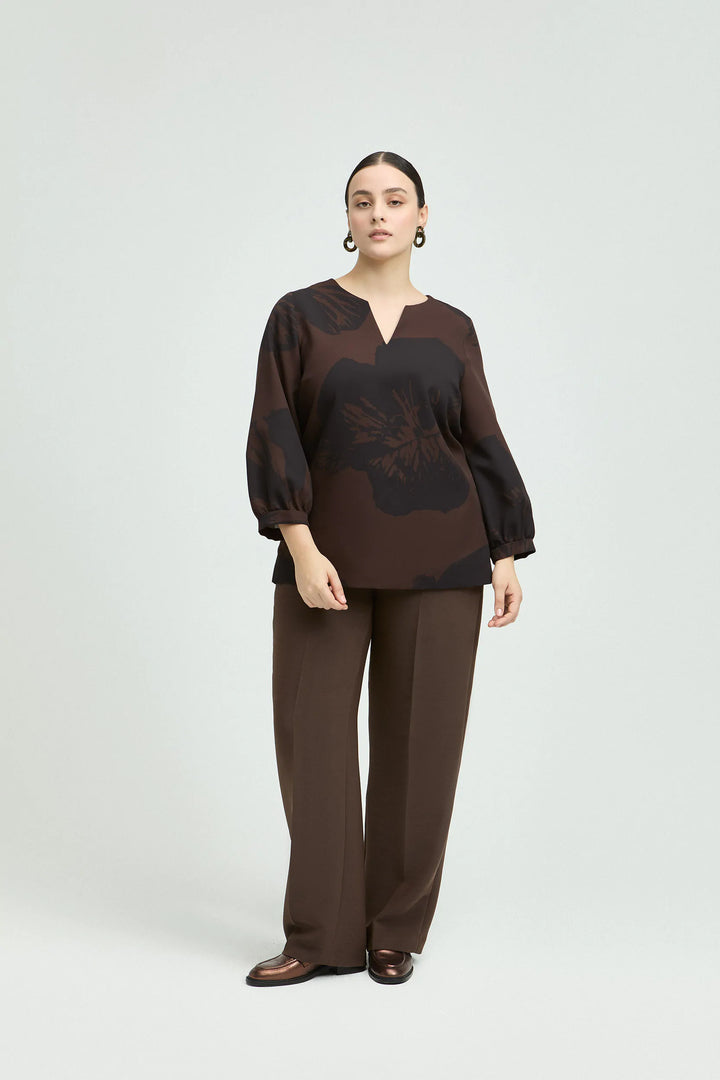Bluse mit Pop-Art-Blumenmotiv