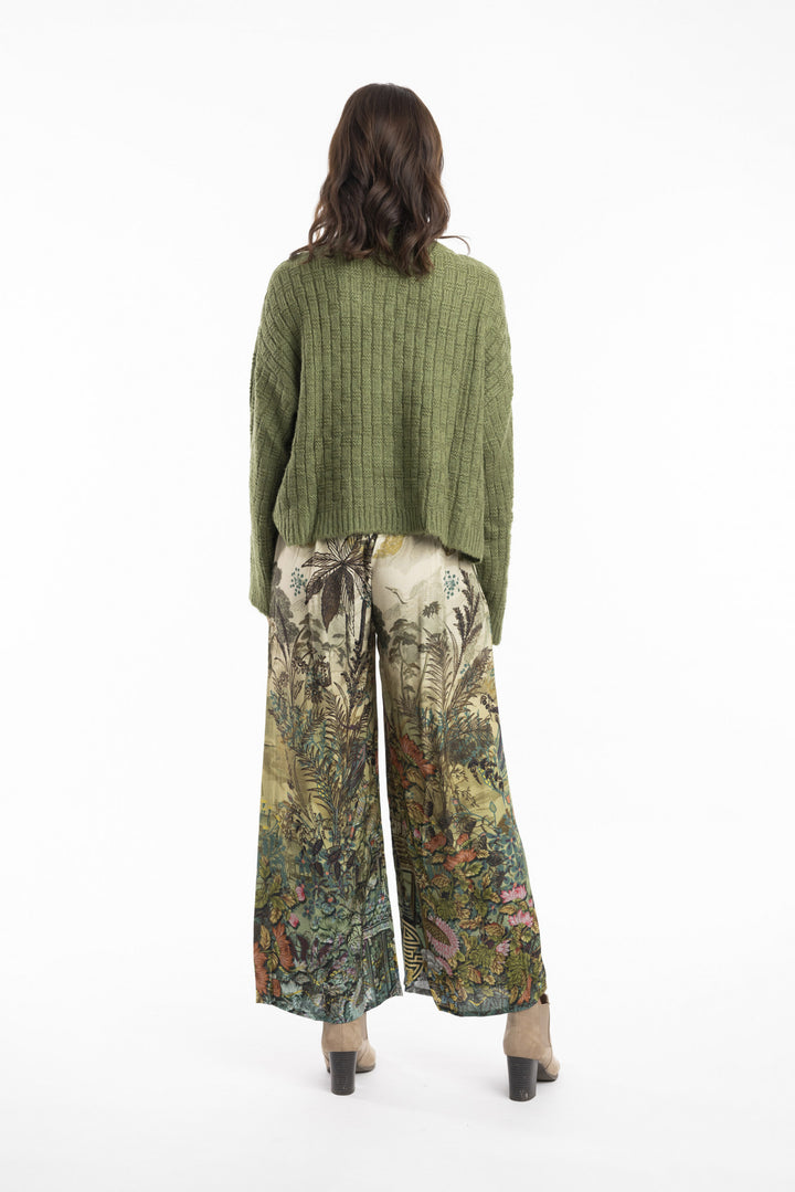 Wijde Viscose Broek Met Natuurprint