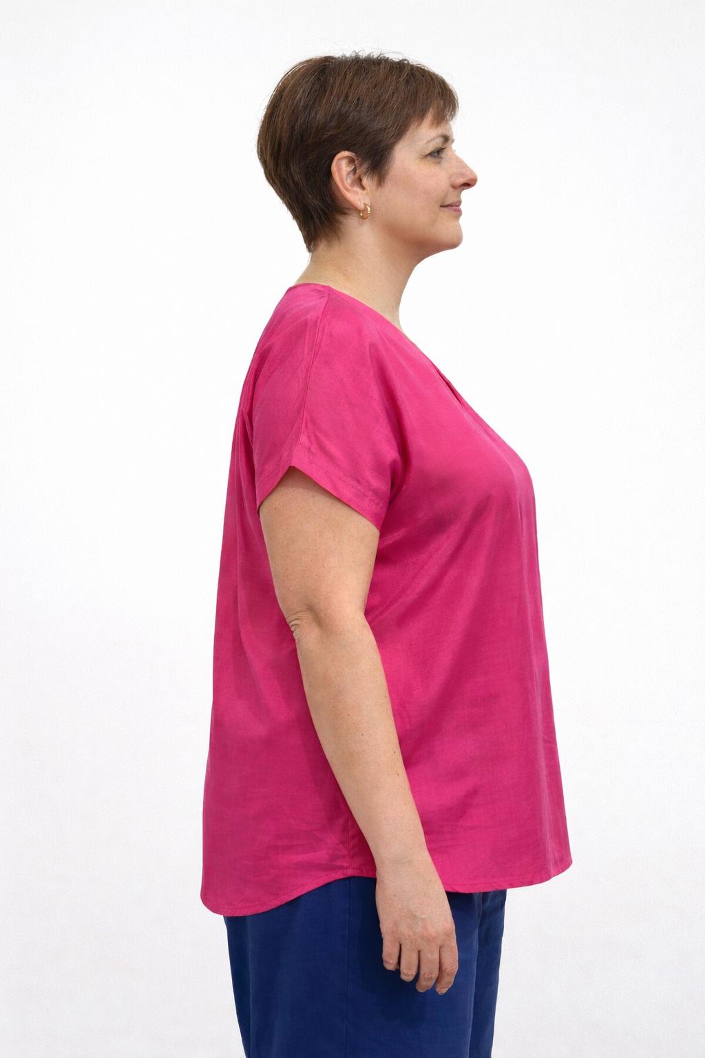 V-Hals Blouse Met Korte Mouw